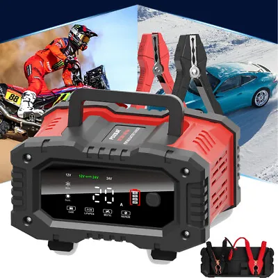 Car Battery Charger 12V/24V Smart Trickle ChargerLithiumLifepo4Lead Acid • $17.88