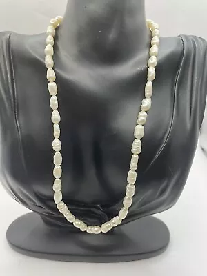 Vintage Baroque Pearl Necklace 18” Total • $22