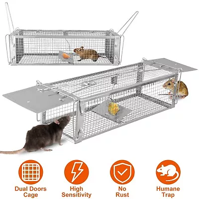 Humane Animal Trap Steel Cage For Live Rodent Control Rat Cats Squirrel Raccoons • $25.63