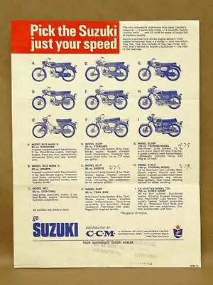 Vtg Suzuki M15 K10 B100 M12 K11 S-32 M31 K15 T20 X-6 Motorcycle Brochure Flyer • $49.99