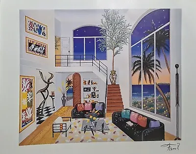 Francois “FANCH” Ledan B. SIGNED Lithograph W/COA INTERIOR W/THREE MATISSE • $55