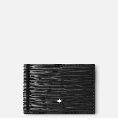 Men Wallet Montblanc 130925 Meisterstück 4810 6cc With Money Clip Black Leather • $338.65