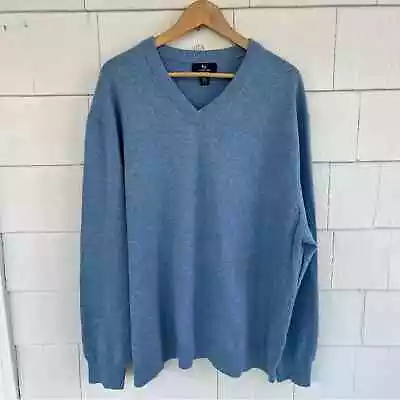 Lands End V Neck Cashmere Light Blue Sweater Size XXL • $30