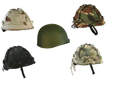 Army Helmet + Cover Us M1 Replica Combat Hat Boys Adults MTP Camo WW2 Vietnam UK • £14.95