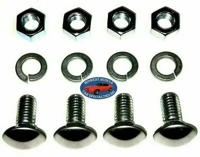 Ford 7/16-14x1 Stainless Capped Round Head Front Rear Bumper Bolts 4pcs E • $17.92