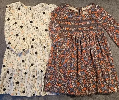 £4 • Buy Baby Girls Jersey Dress Bundle 12-18 Months Spotted Floral Bunny White Navy 359