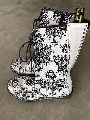 Dr. Martens Velvet Floral Brocade Tall 1B99 Boots 9 US L • $160