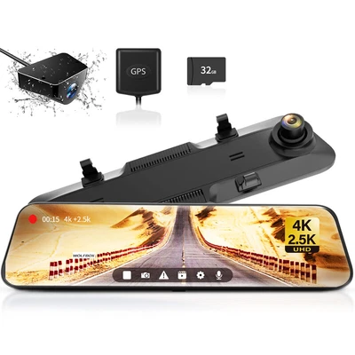 $249.96 • Buy WOLFBOX G900 Mirror 4K Rear View Camera Dash Cam Front And Rear Free 32GB Card