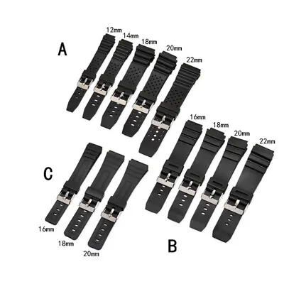 Black Resin Watch Strap For CASIO Sport Diving Watch Rubber Replacement Band • $17.99