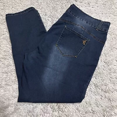 V.I.P Jeans Women Size 21/22 Dark Wash Blue • $18