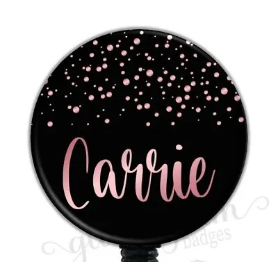 Rose Gold Badge Holder Personalized Name Badge Holder Nurse Badge ReelGG6025A • $22.06