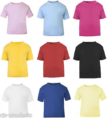 £4.59 • Buy NEW Baby Toddler Boy/Girl Plain Short Sleeve T-Shirt Top 100% Cotton 0 To 3 Kids