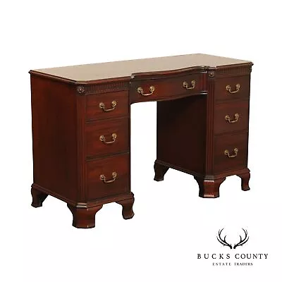 1940's Georgian Style Mahogany Pedestal Writing Desk • $895