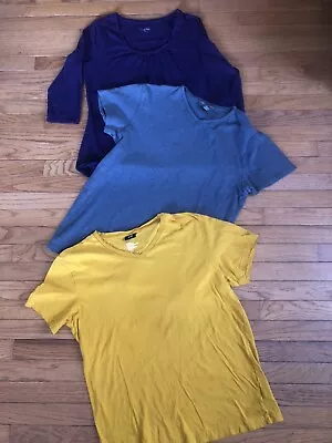 Womens Lot 3 H&M Banana Republic Merona Mid Short Sleeve Shirts Size Large • $6.99