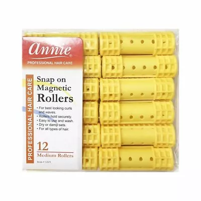 Annie #1223 Snap On Magnetic Rollers MEDIUM (12CT) • $4.48