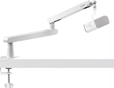 IXTECH White Microphone Boom Arm Stand Low Profile Boom Arm Adjustable Mic Stand • $79.90