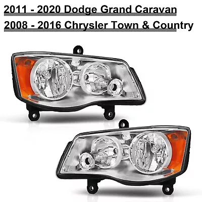 2011-2019 Dodge Grand Caravan 08-16 Chrysler Town & Country Headlights Headlamps • $82.99