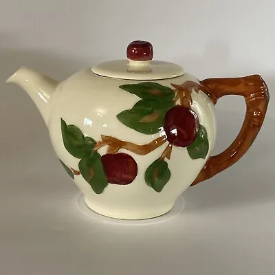 Vintage Franciscan Pottery Apple Teapot W/Lid 4 Cup Calif USA “Half Moon” Mark • $30