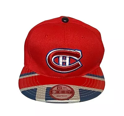 Montreal Canadiens New Era 9Fifty Red Snapback Hat - Logo & Flag Rim - Plz Read • $12.99