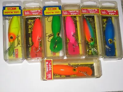 7 Different Storm Hot N Tot AH Fluorescent Colors Rare Pre Rapala USA Lures NIB • $99