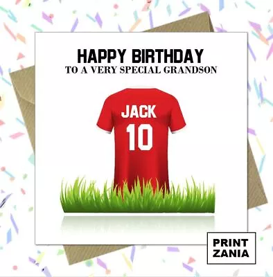 Personalised Manchester United Man U Football Birthday Card Son Grandson Dad ADI • £2.99