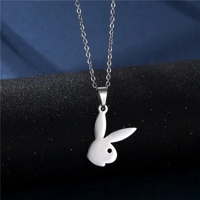 £4.99 • Buy Playboy Necklace Sexy Silver Bunny Rabbit Pendant Chain Logo Fast P&P UK Based
