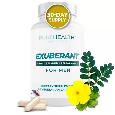 Exuberant Supplement For Men  Testosterone Booster By PureHealth Research • $59