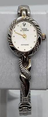 VTG SARAH COVENTRY SUPREME Ladies Watch New Battery 6” Expansion Gold/Silver • $11.90