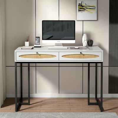 $169.95 • Buy Computer Desk With Drawers Home Office PC Laptop Study Writing Table White