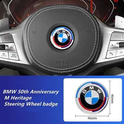 1 Piece For B&M&W Emblem 50 Years M 46 Mm Steering Wheel Badge Decal Stickers • $28.73