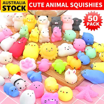 $18.65 • Buy 50Pcs Animal Squishies Mochi Squeeze Toys Stretch Stress Squishy Relief Anxiety