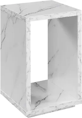 Northfield Admiral End Table With Shelf White Faux Marble • $106.99