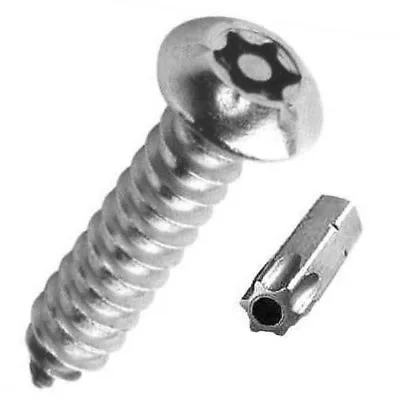 Security Screws Tamperproof Torx No.8 X 1  Pack Of 50 Plus Driver Bit • £7.25