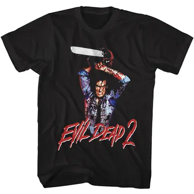 The Evil Dead 2 Movie Dead By Dawn Bloddy Ash Williams Chainsaw Men's T Shirt • $39.66