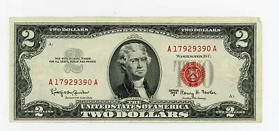 1963 $2 Two Dollar Red Seal Note #9390 • $19.99