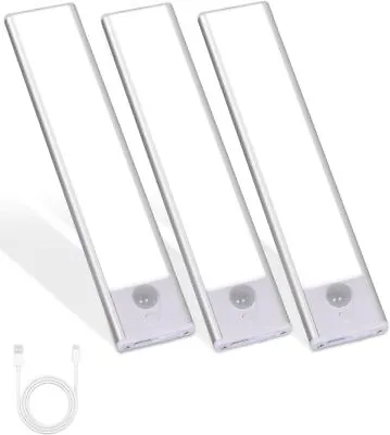 3Pack Wireless Motion Sensor Cabinet Closet Light USB Rechargeable Night Light • $25.69