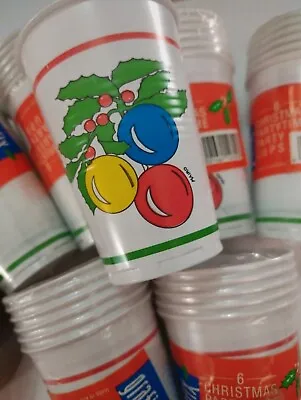 New 90s Vintage Christmas Cups Childrens Plastic Cups Kitsch - 24 Cups  • £10