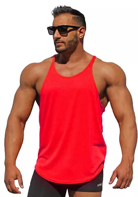 Men's Workout Stringer Tank Tops Athletic Y-Back Tops Bodybuilding Muscle Shirts • $8.99