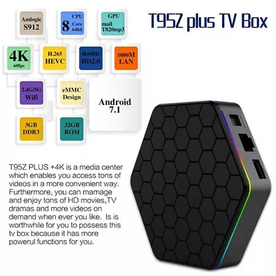 T95z Plus Android 7.1 Smart TV Set Box Media Player Wifi 3GB+32GB Octa Core • $50.31