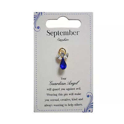 £4.99 • Buy Guardian Angel September Birthstone Angel Pin With Gem Stone Sentimental Gift Id