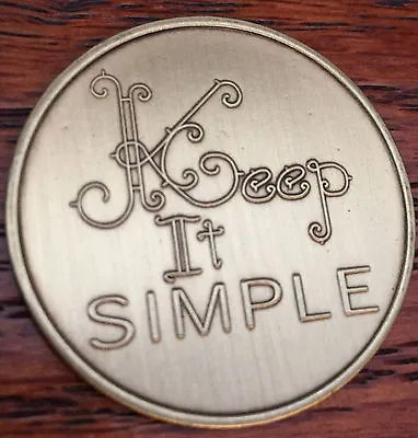 Keep It Simple Serenity Prayer Bronze Recovery Medallion Coin AA NA Chip • $6.99