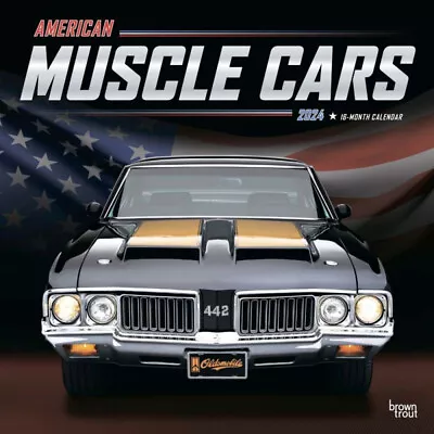 Browntrout American Muscle Cars OFFICIAL 2024 12 X 12 Wall Calendar W • $14.44