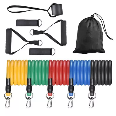 $22.90 • Buy 5 Tubes Resistance Bands Set Exercise Workout Stackable 100Lbs Ankle Strap Home