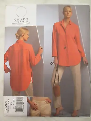 Vogue 1054 Chado Ralph Rucci American Designer Shirt Pants Pattern Sz 8-14 UC FF • $16