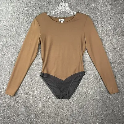 A'NUE LIGNE Bodysuit Women's Small Brown Long Sleeve Lace Stretchy  • $9.99