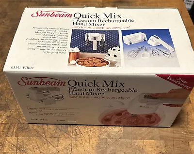 Vintage Sunbeam Quick Mix Cordless Rechargeable Hand Mixer Wall Mount NIB 03141 • $49
