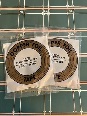 NEW - 2 Rolls EDCO Black Back Copper Tape 7/32 Stained Glass Foil • $30.95