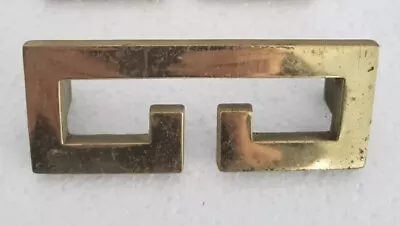 2 Vintage Greek Key Solid Brass Dresser Pulls Drawer Handles • $16