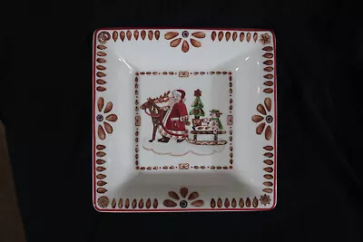 Villeroy & Boch Christmas Santa Square Cake Dissert Plate 8 1/2  Fine China • $29.99