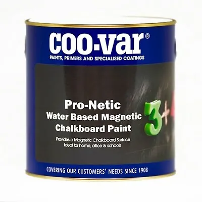 £12.99 • Buy COO-VAR Pro-Netic Water-Based Magnetic Chalkboard Blackboard Paint 500ML Black